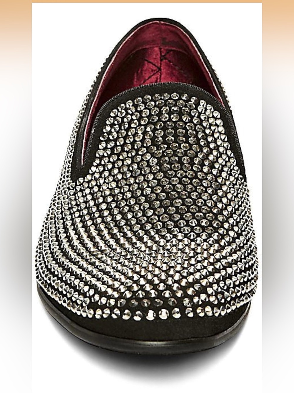 Steve Madden Black and Silver Studded Men's Loafers